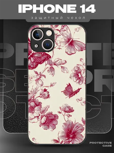MeowCase Чехол на iPhone 14 с принтом y2k бабочки