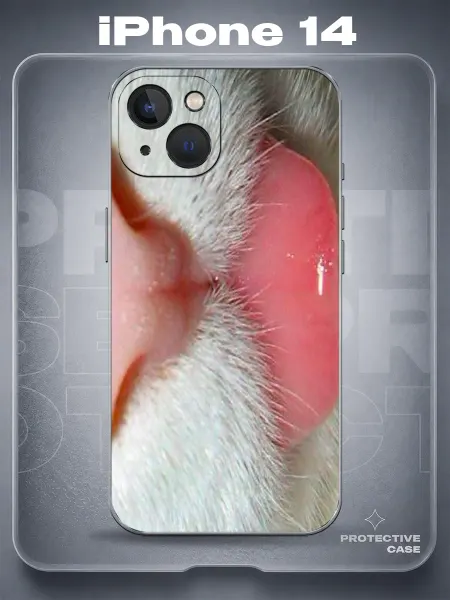 MeowCase Чехол на iPhone 14 с принтом Y2K с котиком