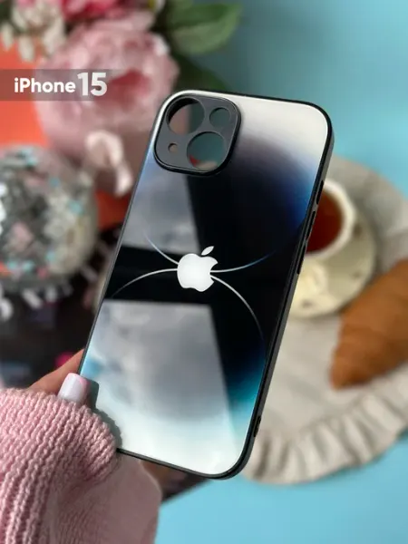 Стеклянный Чехол Чехол на iPhone 15 стеклянный с принтом