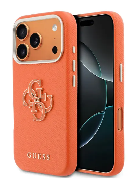 GUESS Чехол на iPhone 17 Pro Max, из экокожи Saffiano Full Wrapped