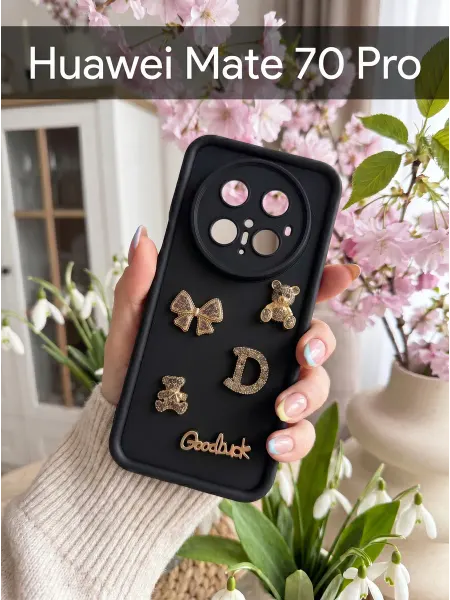 CRAZY CAT Чехол на Huawei Mate 70 Pro Мишка Стразы