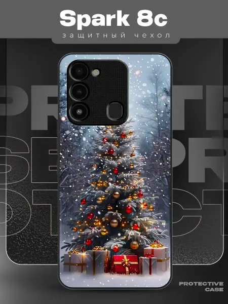 MeowCase Чехол на TECNO SPARK 8C новогодний с принтом