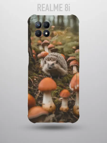 Vivicase Чехол на REALME 8i с принтом ежик