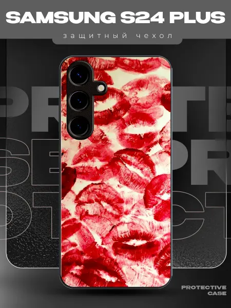 MeowCase Чехол на Samsung S24 Plus с принтом поцелуи губы
