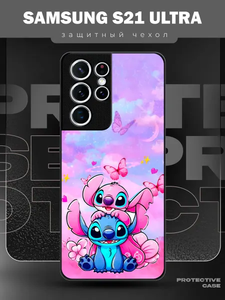 MeowCase Чехол на Samsung S21 Ultra с принтом стич