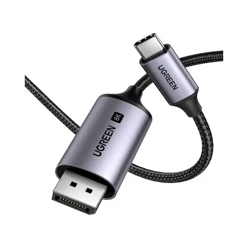 Кабель UGREEN CM556 (25158) USB-C to DisplayPort 8K Cable. Длина: 2м. Цвет: серебристый