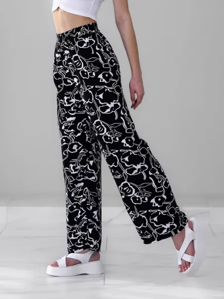 WELS SHOP Брюки палаццо широкие цветы