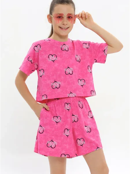 Latvinas KIDS Костюм летний для девочки с шортами и футболкой оверсайз