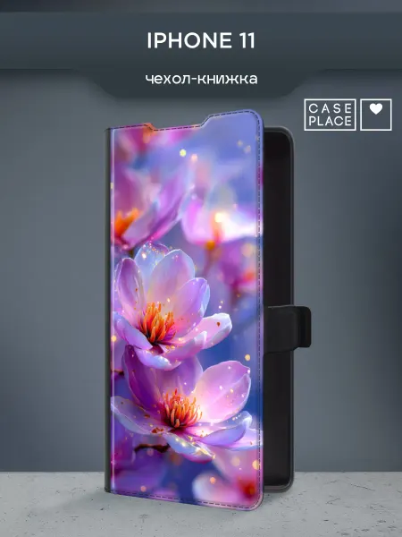 Case Place Чехол-книжка на iPhone 11 с цветочками