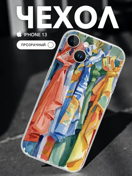 MerchCase Чехол на iPhone 13 Прозрачный Цветные галстуки