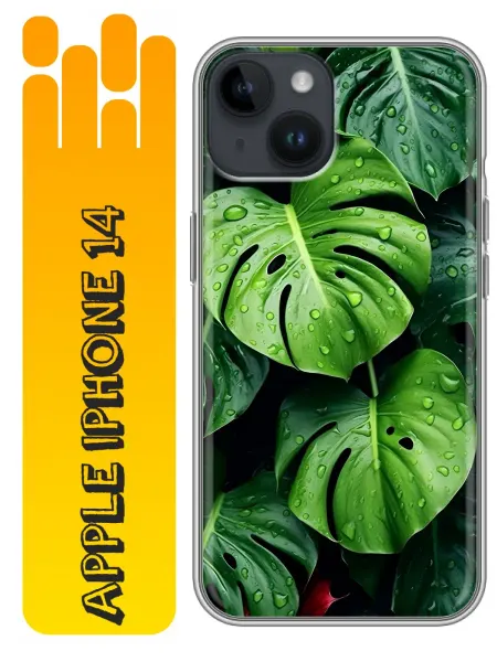 360skin Чехол на Iphone 14 листья (женский)