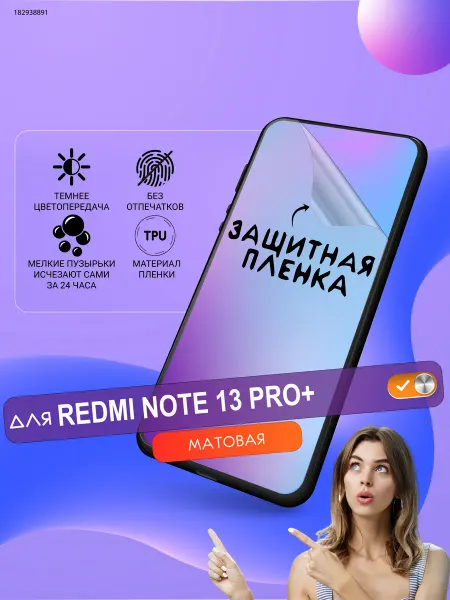 PROGLASSNANO Redmi note 13 pro+ гидрогелевая матовая пленка
