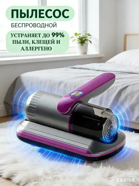 RusGo Мини пылесос для мебели от пылевого клеща беспроводной ручн