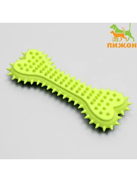 Домный Жевательная игрушка для собак "Кость с шипами", салатовая