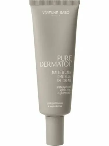 Vivienne Sabo Pure Dermatol 16+ Матирующий крем гель для лица с центеллой для жирной и проблемной кожи / Centella Gel Cream / Gel creme a la Centella "Matte & Calm"