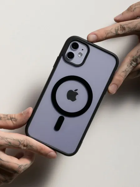Чехол О'кейси, для iPhone 11, прозрачный, ударопрочный, чёрный