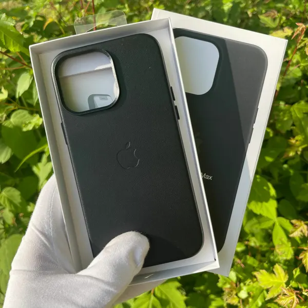 Чехол Apple Leather Case, для iPhone 14 Pro Max, искусственная кожа, ударопрочный, черный