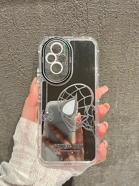 Чехол О'Кейси, для Honor 200, зеркальный, с принтом, защита камеры, серебристый/серый/черный