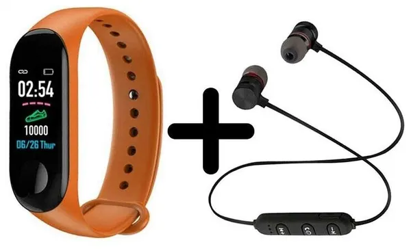 Умные часы BandRate Smart BRSM333PLBO-SET1 с беспроводными наушниками, тонометром, шагомером