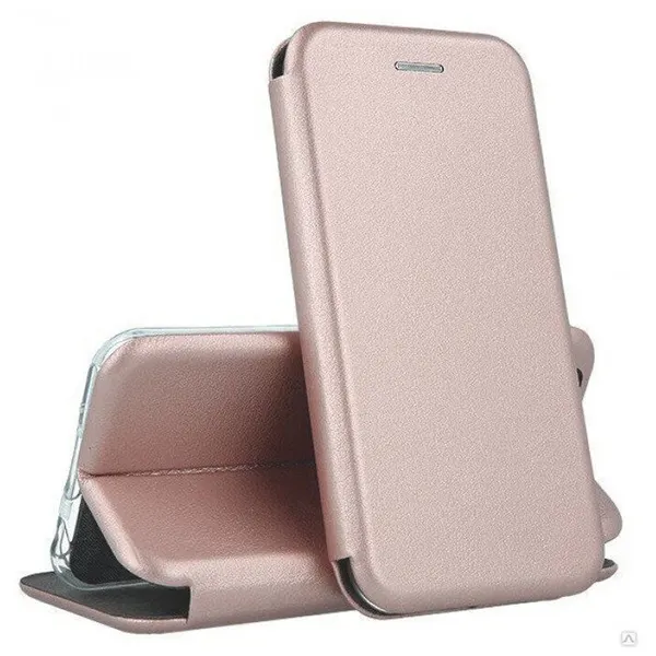 Чехол книжка Folio, кожаная для смартфона Samsung Galaxy S21+, розовое-золото