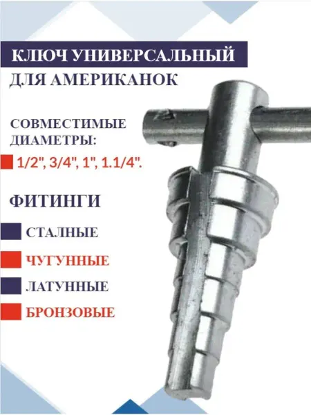 Ключ для монтажа американок Ключ для американок и разъемных соединений