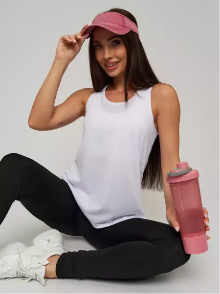 BECOTTON Майка спортивная для фитнеса удлиненная с разрезами по бокам