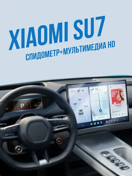 Комплект защитных стекол для Xiaomi SU7 Мультимедиа + Спидометр HD