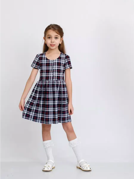 Babykiss Платье в клетку в садик