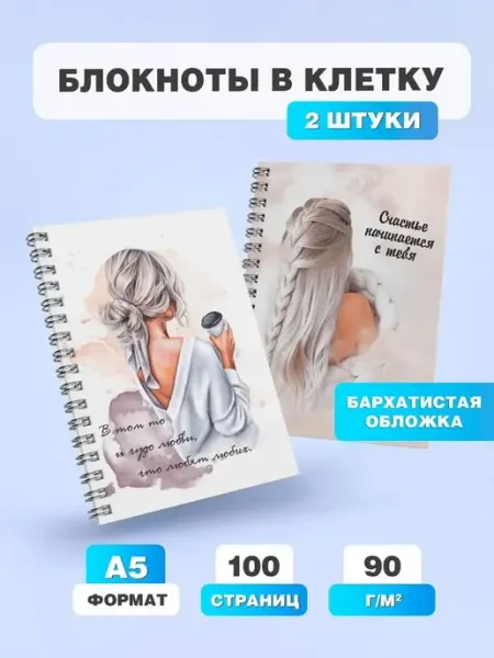 Belki BY Блокноты в клетку А5 на пружине