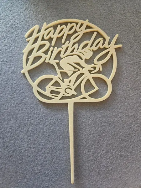 "Топпер для торта Велосипедист Happy birthday"