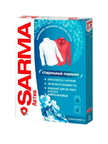 Sarma Стиральный порошок Актив Горная свежесть, 400 г
