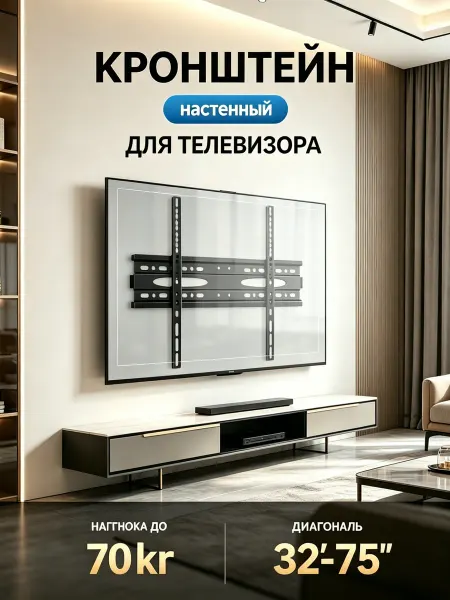 BiSmart Кронштейн для телевизора плоский, стальной