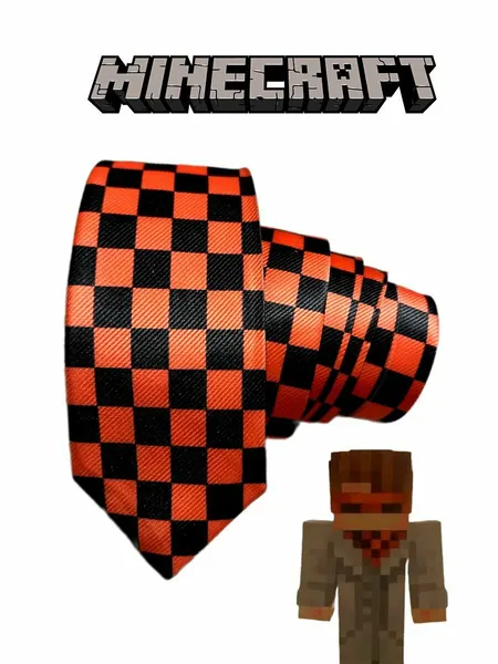 GAMEМЕРЧГалстук шашки JDH Лололошка из игры Майнкрафт Minecraft цвет: оранжевый