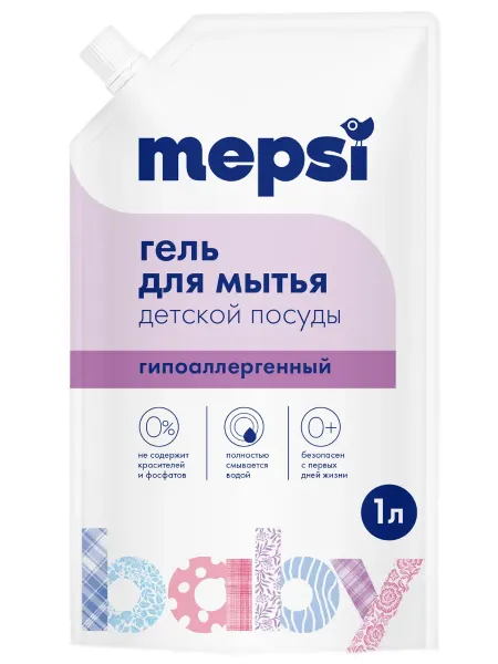 MEPSI Гель для мытья посуды и игрушек, 1 л