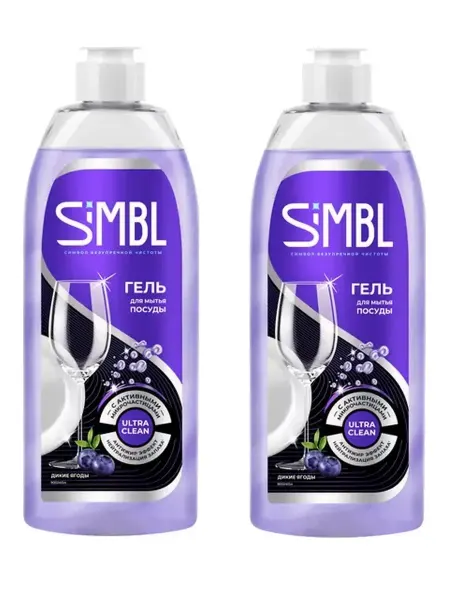 SIMBLE Гель для посуды с ароматом диких ягод, 2 шт х 450 мл