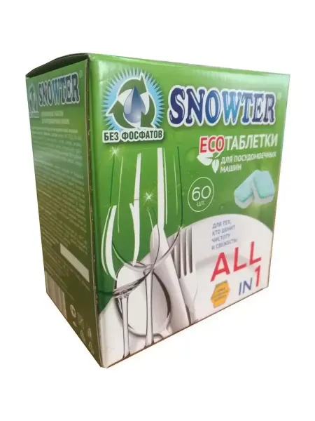 SNOWTER Таблетки для посудомоечных машин ЭКО 60шт уп