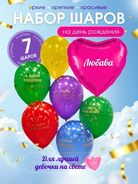Воздушный шар с именем Любава шары на День рождения