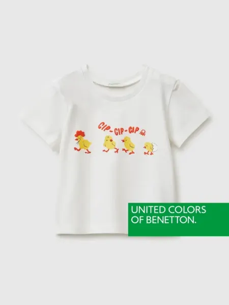 United Colors of Benetton Футболка Boxy fit с принтом