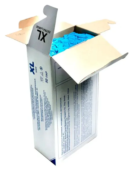 Benovy перчатки смотр нитрил н стер неопудр xl n50 пар голубой жон