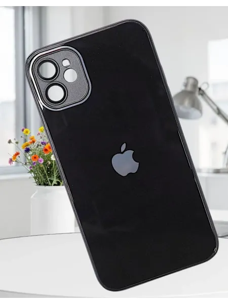 Чехол на iphone 11 стеклянный с защитой камеры