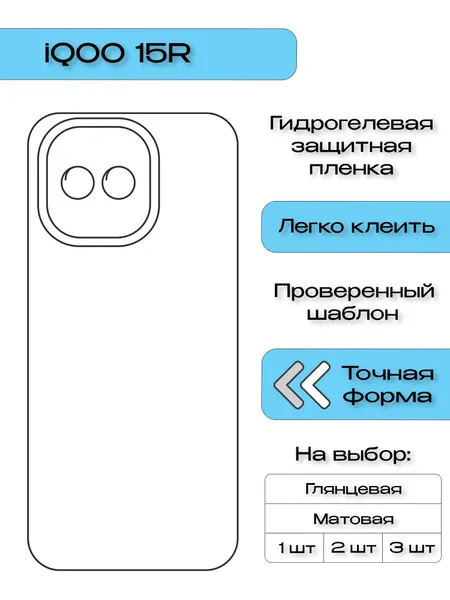 Гидрогелевая защитная пленка для iQOO 15R, матовая задняя