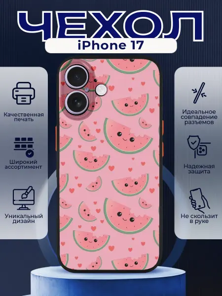 PRINTberries Чехол на IPHONE 17 с принтом арбузы