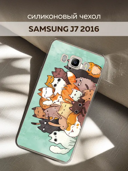 Samsung Чехол на Galaxy J7 2016 с котиками