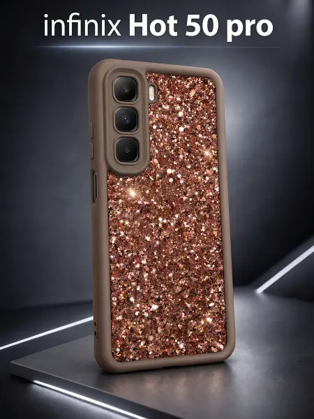 ЧЕХОЛБЕРИ Чехол на Infinix Hot 50 Pro защитный с блёстками