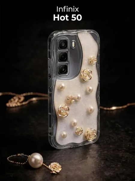 РИНОФОН Чехол с розами и жемчугом на Infinix Hot 50