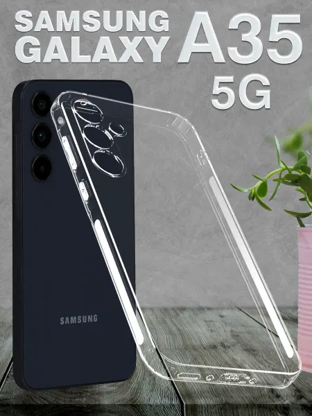 Samsung Чехол на A35 5G силиконовый прозрачный