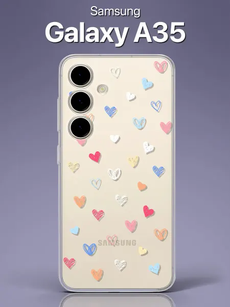 SCDesign Чехол с сердечками на Samsung Galaxy A35