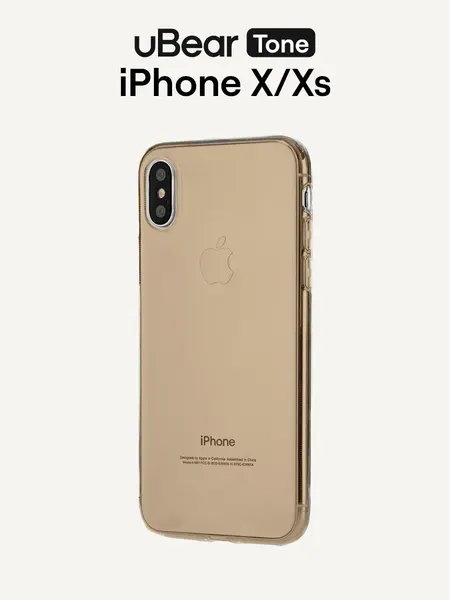Чехол для iPhone X / Xs uBear, прозрачный силикон TONE CASE, цвет: бежевый