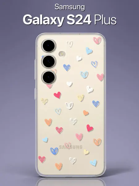 SCDesign Чехол с сердечками на Samsung Galaxy S24 Plus