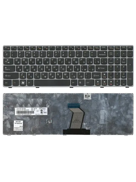 OEM Клавиатура для ноутбука Lenovo IdeaPad Y570 черная, рамка се